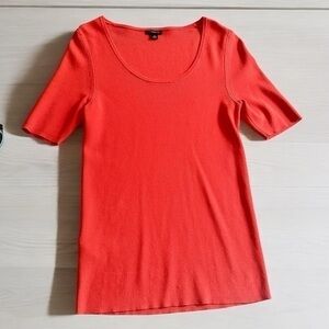 Ann Taylor Short Sleeve Top - Womens Size Medium - Neon Coral Color